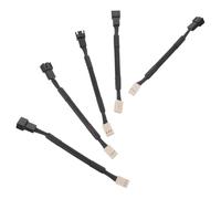 Healifty 5 Piezas Cable Adaptador para Ventilador CPU de 3 Pines Reducción de Ruido y Función Plug And Play, Adecuado para Construcción DIY PC en Celebracion Verano