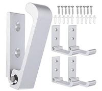 Healifty 5 piezas Ganchos Plegables de Aluminio Tornillos para Pared Soporte Resistente para Toallas Abrigos para Cocina Baño y Garaje