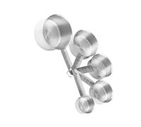 Healifty 5 piezas Tazas y Cucharas Medidoras Inoxidable Herramientas de Medición Precisas para Cocinar y Hornear con Anillo Conveniente para Almacenamiento