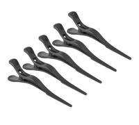 Healifty 5 Pinzas de Peluquería para Sujetar y Cortar el Pelo de Cocodrilo Negras de Plástico Buen Agarre Ideales para Uso en Casa y Peluquería Profesional