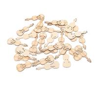 Healifty 50 Piezas de Colgantes de Madera en Forma de Violín para Pintar, Decoración Diy, Accesorio de Grafiti Creativo, Virutas Ligeras para Manualidades y Pintura Infantil