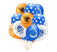 Healifty 50 piezas Globos de Látex Naranjas con Diseño de Baloncesto Decoración para Fiestas y Cumpleaños Temáticos Globos Resistentes y Fáciles de Inflar para Ambientar Eventos Deportivos