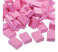 Healifty 50 Piezas Limas y Pulidores de Uñas Esponja Pulidora para Uñas Naturales y Acrílicas Mini Bloque Rosa para Manicura Profesional y Uso en Casa