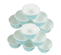 Healifty 50 piezas Moldes para Cupcakes con Diseño Cuadros Azul para Fiestas y Celebraciones