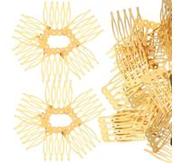 Healifty 50 piezas Peinetas Doradas Cinco Dientes para Cabello Accesorio Mujer DIY Herramientas Peinado Versátiles para Damas Niñas