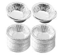 Healifty 500 Piezas Unidades Moldes Redondos de Aluminio para Tartaletas Mini Moldes Desechables para Pasteles y Quiches Bandejas Ligeras para Camping Picnics y Fiestas Resistentes y