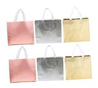 Healifty 6 Piezas Bolsa de Mano Reutilizable con Gran Capacidad para Compras Resistente y Práctica para Alimentos Juguetes y Colores Metalizados Dorado Plateado