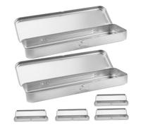 Healifty 6 Piezas Caja de Lápices Metálica de Hojalata Resistente al Agua Diseño con Tapa Abatible de Unidades Estuche Espacioso y Portátil para Material Escolar y Oficina