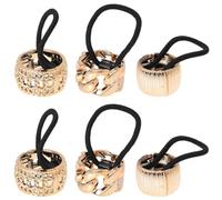 Healifty 6 Piezas de Coleteros Elásticos para Cabello con Hebilla Metálica de Recogido Color Rosa Dorado Tamaño Mediano Accesorios Ligeros para Deporte Yoga y Uso Diario