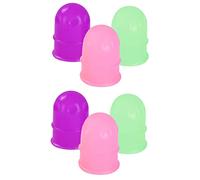 Healifty 6 Piezas De Vidrio Pequeño Hogar Tazas Verdes Niños Humedad Cabeza De Succión De Silicona Anti Latas Goma Púrpura Rosa + Ventosas Y Masaje Rosa Absorción De Celulitis Vacío Niños