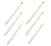 Healifty 6 Piezas Pinceles Nail Art para Manicura Profesional Brochas Finas para Detalles Degradado y Dibujo Floral Herramientas Multiusos para Salón de Uñas y Decoración DIY Gel Uv