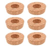 Healifty 6 Piezas Tapones de Corcho de Madera para Maceteros Hidropónicos Transparentes con Agujero Tapas Seguras para Jarrones de Vidrio Decoración de Jardín Vertical y Propagación de