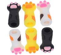 Healifty 6 Pinzas para Cutículas Fundas de Silicona Multicolor, Tamaño Pequeño, Diseño en Forma de Pata de Gato, Accesorio Protector para Manicura y Pedicura, Set de 6 Color Aleatorio
