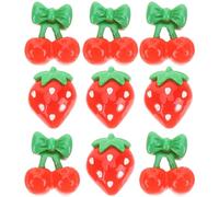 Healifty 60 piezas Rodajas de Cereza para Decoración Uñas Adornos Frutales para Nail Art DIY Slices de Fruta para Manicura Accesorios para Funda Móvil y Manualidades