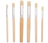 Healifty 6pcs Pincel Redondo Mango de Madera Herramienta de Principiante Profesional de Diferentes tamaños para Pintura al óleo de Acuarela acrílica