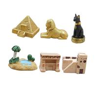 Healifty 6piezas Miniaturas Egipcias De Estatuas Decorativas del Antiguo Egipto Modelo De Pirámide Egipcia y Esfinges para Decoración De Hogar u Oficina Obsequio para Amantes De Egipto