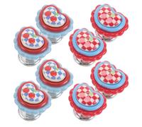 Healifty 8 Piezas Pulsador de Inodoro en Forma de Corazón de Plástico, Accesorio Higiénico sin Instalación para Baño, Diseño Lindo y Funcional para Mujeres y Niñas