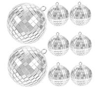 Healifty 8piezas Bola de Discoteca Reflectante de Espejo Decoración Colgante para Jardín Bolas de Discoteca Espejo para Fiesta de Club