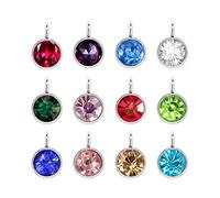 Healifty - Abalorios colgantes con piedra natal, 24 unidades, cuentas de cristal para hacer collares y pulseras (colores variados)