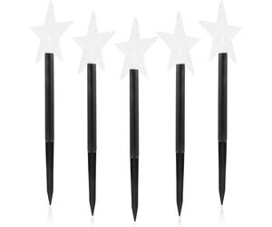 Healifty Accesorios de Iluminación Exterior para Jardín 5 Piezas Colgantes de Estrella LED para Decoración Navideña, Luces Solares para Patio y Césped, Decoraciones Creativas para Fiestas