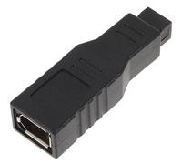 Healifty Adaptador de Transferencia de Datos 9p a 6p con Conector Hembra Negro de Abs para Transferencia Rápida en Computadoras y Cable de Suministro Fw400 a 800