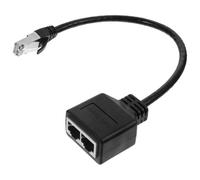 Healifty Adaptador Divisor Rj45 Ethernet Macho a Doble Hembra, Cable de Red Negro de Cobre Estañado y Plástico, No se Deforma y Expande Capacidades de Red