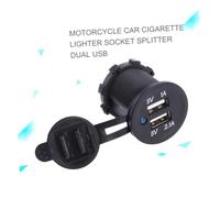 Healifty Adaptador USB para Mechero de Coche y Moto Dual con Puertos y Diseño Portátil Resistente al Fuego y Protección contra Polvo y Agua para GPS y Móviles Indicador LED Azul