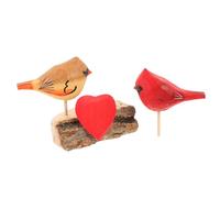 Healifty Adorno de Madera Tallada en Forma de Pájaro para Decoración Romántica de Mesa en San Valentín, Accesorio para Fotografía y Obsequio Artesanal para Amantes Estilo Aleatorio