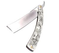 Healifty Afeitadora Manual para Barba Gris Metálica Compacta, Maquinilla de Afeitar Antigua Portátil, Uso Facial y Cuidado Personal, Herramienta Clásica para Hombres