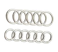 Healifty Anillos para Llavero de Aleación de Zinc Mosquetones Redondos Resorte Tamaño 40X28Mm y 50X35Mm Color Plateado Pack de 12 Piezas para Manualidades Bolsos y Llaves