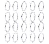 Healifty Anillos y Almacenamiento de Objetos de Llavero de Acero Inoxidable 304 Superficie Lisa, Paquete de 50 Piezas para Proyectos