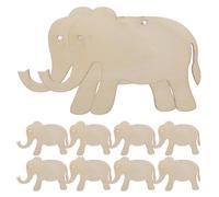 Healifty Artesanía de madera de animales, 30 piezas de rodajas en forma de elefante, etiquetas en blanco con agujeros para decoración de boda y proyectos de pintura
