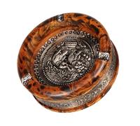 Healifty Ashtray de Madera Redondo con Diseño de Decorativo y Portátil para Hogar Oficina Bar y Restaurante para Cenicero de Escritorio Elegante y Funcional