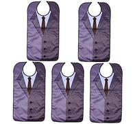 Healifty Baberos De Silicona 5 Piezas Ropa Grande Adultos Mujeres Traje Usar Tela Miga Un Babero Diseño De Ropa Personas Mayores Para Delantal Lavable Con Corbata De Comedor Y Cuello