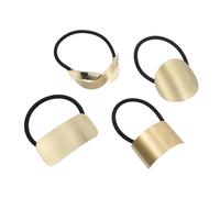 Healifty Bandas De Metal Cabello Elásticas 4 Piezas Tamaño Estándar Ajustables Para Niñas y Mujeres Uso Diario Diseño Cruzado Semicírculo Redondo Rectangular