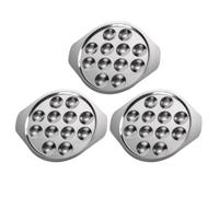 Healifty Bandeja en Color Plata 3 Piezas para Caracoles de Acero Inoxidable Diseño Espacioso y Fácil Limpieza para Servir Pasteles y Mini Tortas