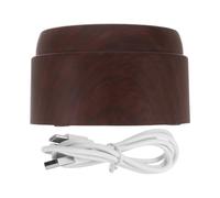 Healifty Base Iluminada LED USB Vetas de Madera para Bola de Cristal 2,2 Pulgadas, Soporte Redondo Giratorio para Exhibición Decorativa en Hogar, Oficina y Fiestas Navideñas