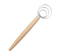 Healifty Batidor Danés para Masa Manual con Mango de Madera Antideslizante Herramienta Inoxidable para y Amasar Cocina Panadería y Repostería Duradero y Flexible Reutilizable