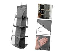 Healifty Bolsa Colgante de Almacenamiento Gris Compartimentos Protector de Polvo Doble Cara y Práctico para Hogar y Dormitorio Organizador Compacto para Bolsos y Ropa