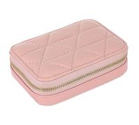 Healifty Bolsa de Almacenamiento Multifunción para Maquillaje con Espejo Portátil de Material Sintético Color Rosa Adecuado para Uso en Viajes y Retoques