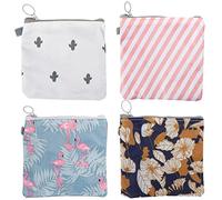 Healifty Bolsas de almacenamiento para compresas sanitarias Paquete de 4 bolsas periodales con cremallera para toallas sanitarias Regalos de primer período para niñas Tampones Bolsas de recogida para