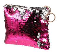 Healifty Bolso Mano Mujer Brillante con Lentejuelas Monedero con Cremallera Duradero para Cosméticos y Monedas Bolsa de Fiesta Rosa Plateado Regalo Práctico para Uso Diario y Ocasiones