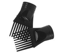 Healifty Boquillas para Secador de Pelo 2 Piezas, Accesorios de Peine de Plástico para Peinar y Alisar, Compatibles Secadores, para Uso Profesional y Doméstico, Color Negro, Diseño