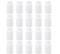 Healifty Botella vacía de plástico para medicina, 20 unidades, contenedor portátil para tabletas, botella de reactivo con tapas, cápsulas, contenedor de almacenamiento para dispensador de medicamentos