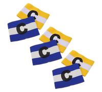 Healifty Brazaletes de Capitán para Fútbol Juvenil 6 Unidades Elásticos de Nylon Cierre de Gancho y Bucle Antideslizante Brazalete Delgado Colores Amarillo y Azul para Entrenamiento y