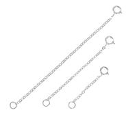 Healifty Cadena De Extensor De Plata Esterlina S925 3 Piezas Ajustable Para Collar Y Pulsera Con Botón Clásico Accesorio De Repuesto Para Joyas Diy