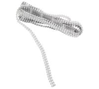 Healifty Cadena Gemas de Imitación 13 CM de Ancho 2 Yardas Adorno de Cinturón para Prendas Cinta Decorativa en Color Plateado para Manualidades y Moda