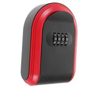 Healifty Caja de Llaves de Seguridad Pequeña Código Ajustable, Soporte Mural Resistente Color Rojo para Exterior, Caja Metálica para Almacenamiento Seguro de Llaves de Repuesto