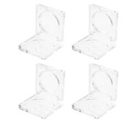 Healifty Caja Transparente para Sombras de Ojos y Rubor Vacía de 39,6 Mm, Estuche Compacto Cuadrado Pequeño para Maquillaje, Contenedor Portátil de Cosméticos para Viaje, Pack de 4