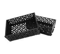 Healifty Cajas de Almacenamiento Plegables de Plástico Negro Pequeñas 30X20X10 CM 2 Piezas para Cocina Dormitorio y Oficina Organizadores Portátiles Apilables y Compactos